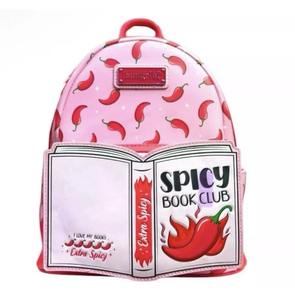 New w/ Tags BAM Exclusive Backpack Loungefly‎ SPICY BOOK CLUB Romance Pink/Chili